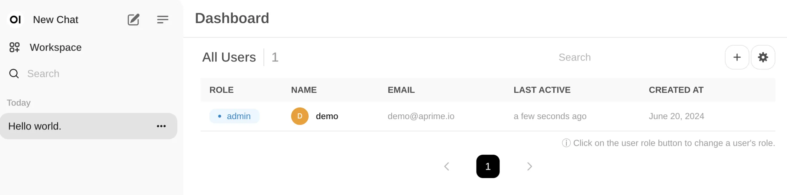 Settings menu showing User Management option